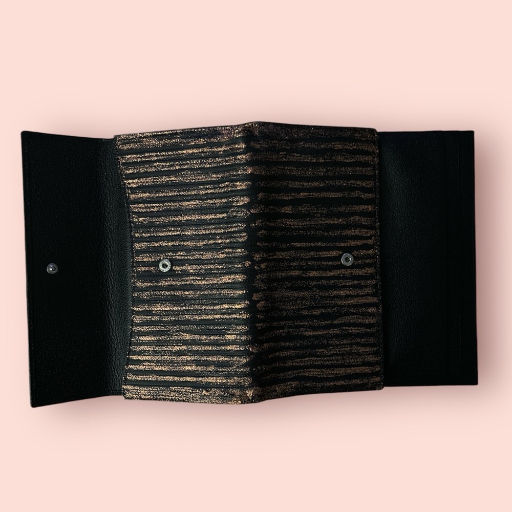 Bulgari | Bvlgari Double Snap Long Wallet Black & Bronze - Picture 4 of 7